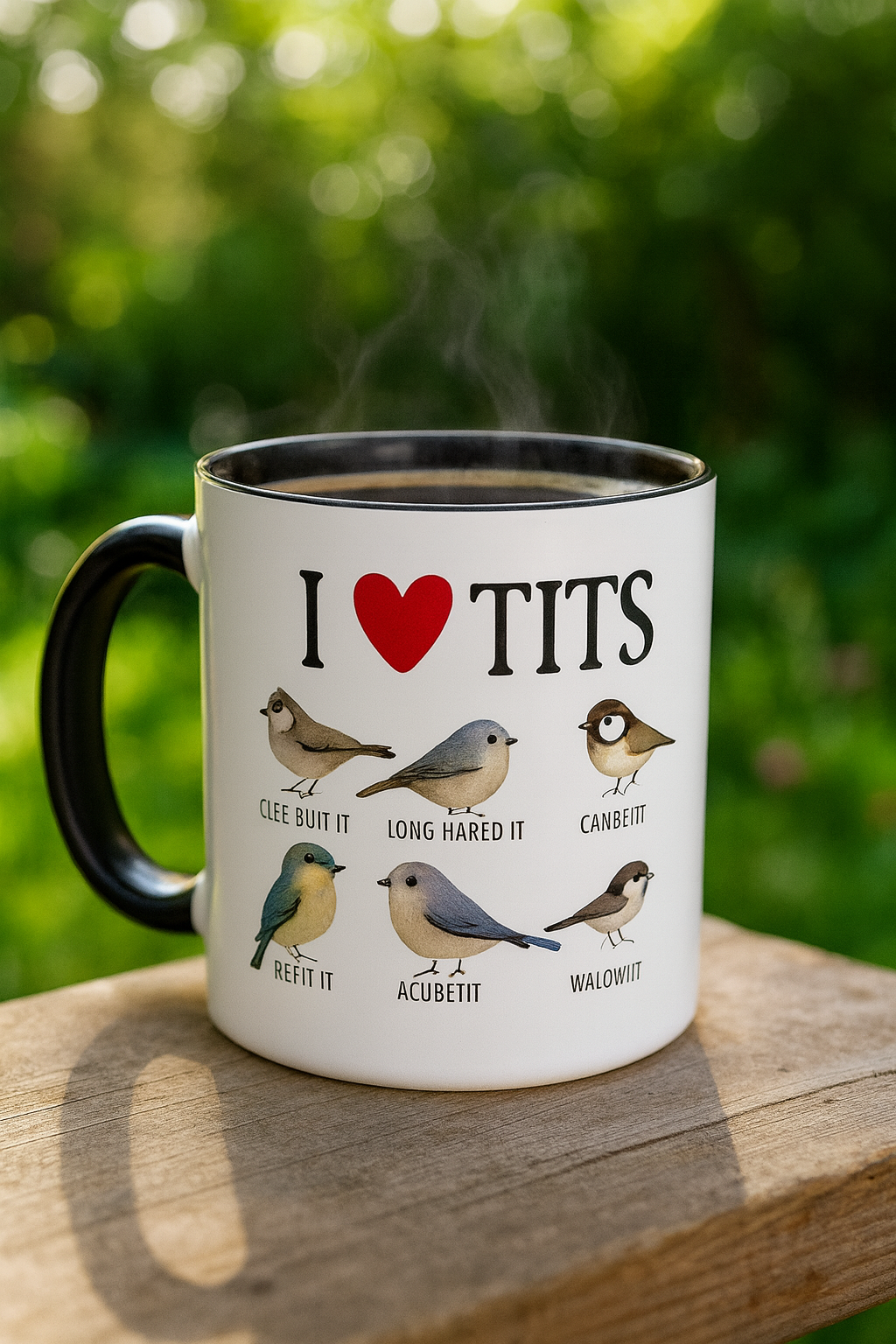 Birdwatcher's Coffee Mug - Funny 'I Love Tits' Bird Pun Cup | The BEAR cave