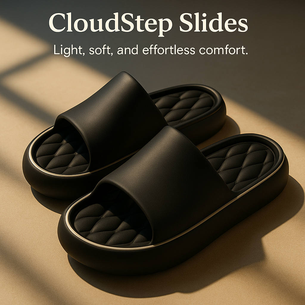 CloudStep Slides – Light, soft, and effortless comfort.