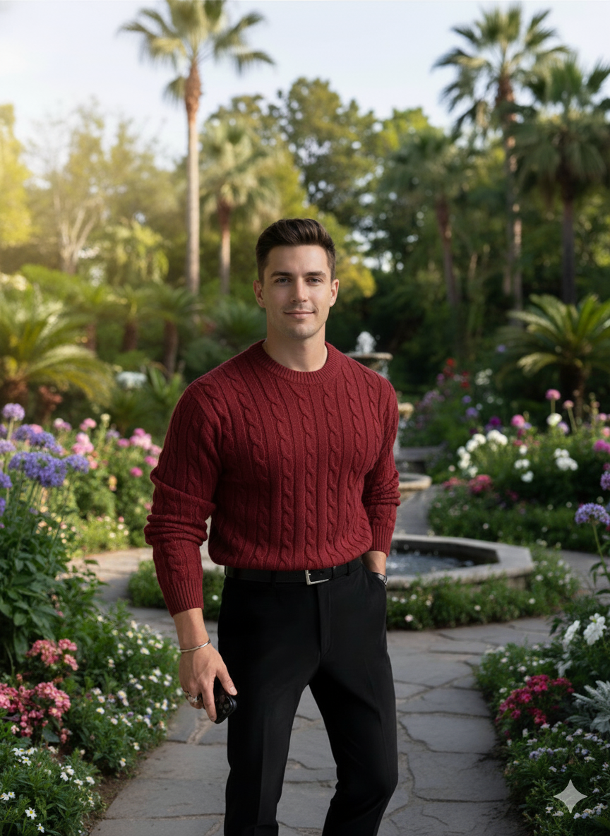 The Venetian Braid Crew - Heavy Knit Sweater | The BEAR cave