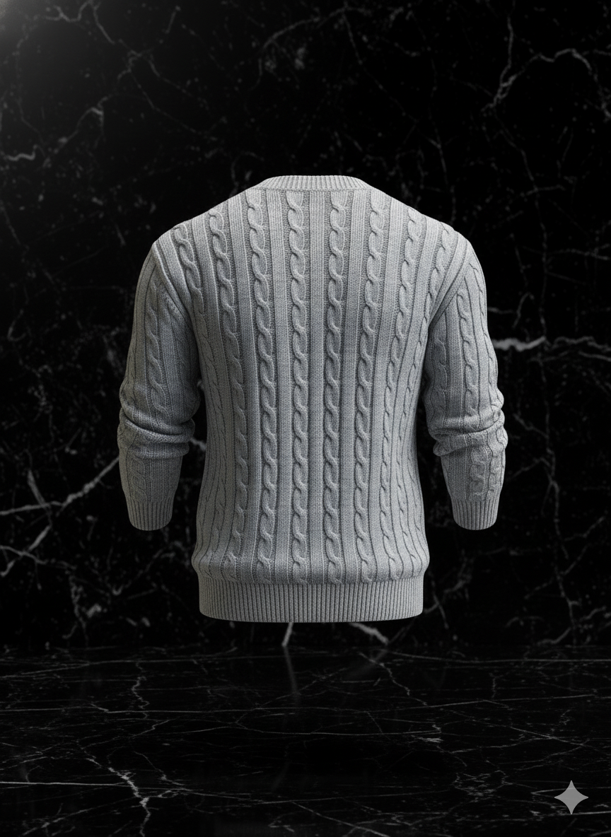 The Venetian Braid Crew - Heavy Knit Sweater | The BEAR cave