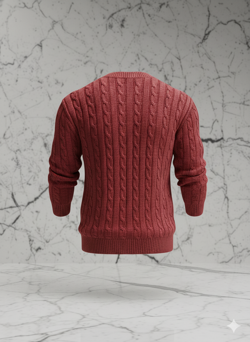 The Venetian Braid Crew - Heavy Knit Sweater | The BEAR cave