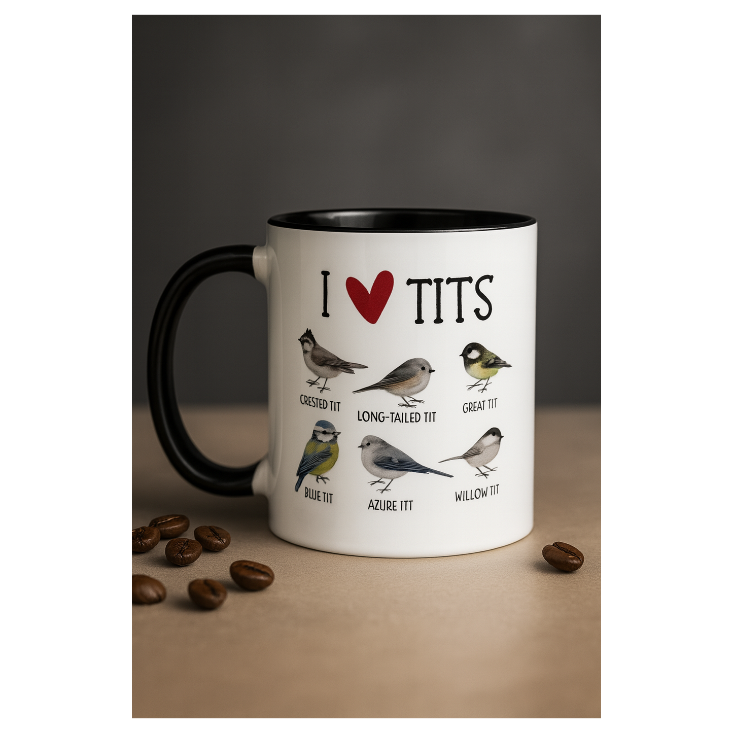 Birdwatcher's Coffee Mug - Funny 'I Love Tits' Bird Pun Cup | The BEAR cave