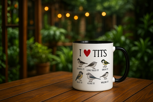 Birdwatcher's Coffee Mug - Funny 'I Love Tits' Bird Pun Cup | The BEAR cave