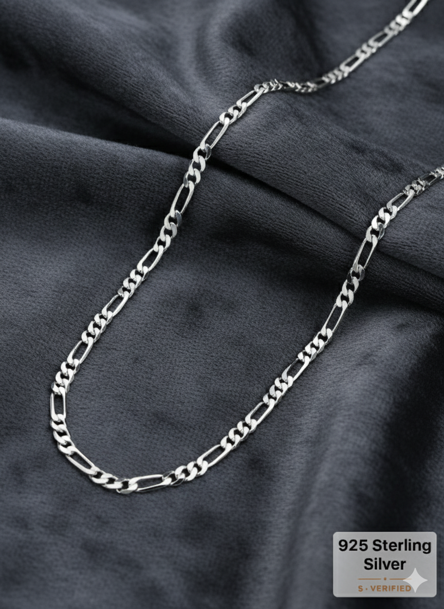 925 Sterling Silver Figaro Link Chain