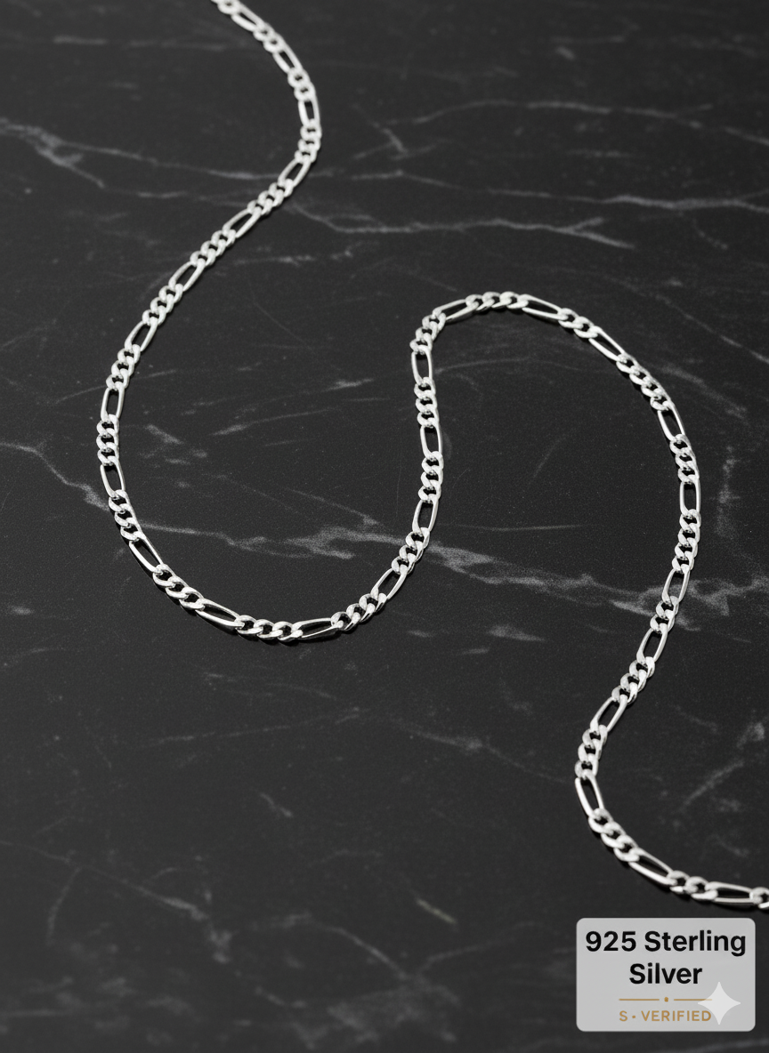 925 Sterling Silver Figaro Link Chain