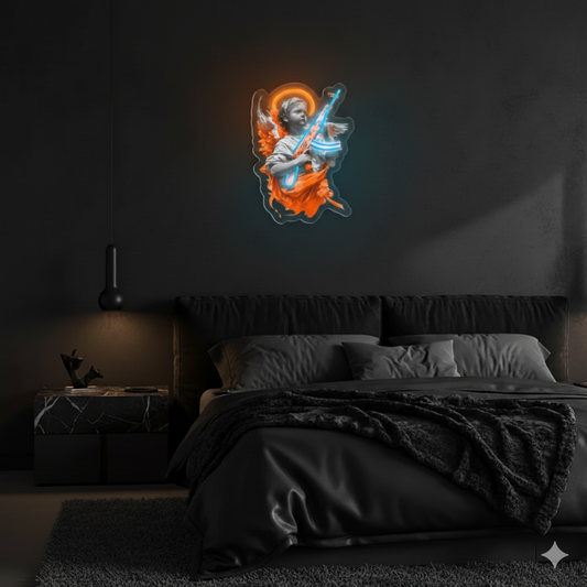 Arc Angel Foundry - Neon Angel with AK-47 Sign | The BEAR cave